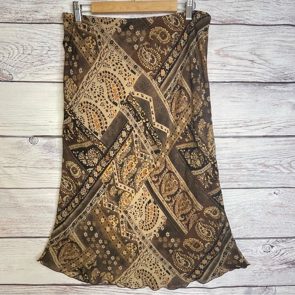 VTG Midi Skirt Women's Size 1X Patchwork  Floral Retro Vintage Grunge Fairy BOHO - Picture 2 of 11